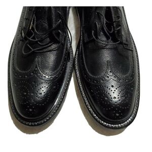 Stuart McGuire Black Wingtip Brogue Leather Dress Shoes Size 12